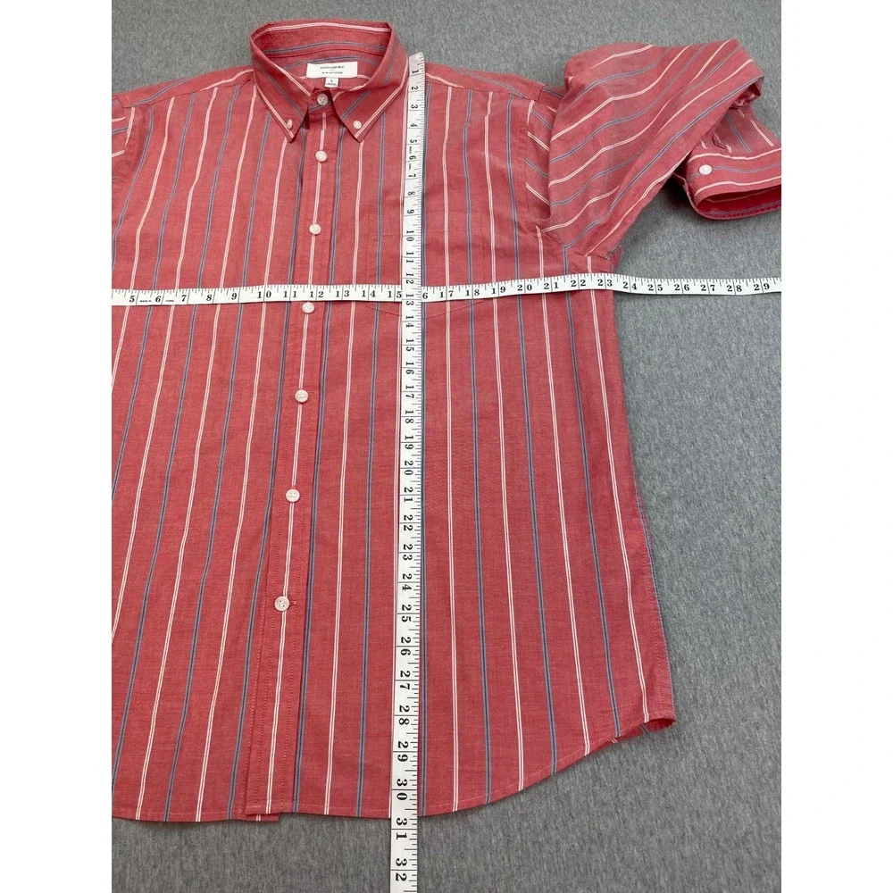 Banana Republic Shirt Mens Large Striped 100% Cotton Slim Untucked Button Down